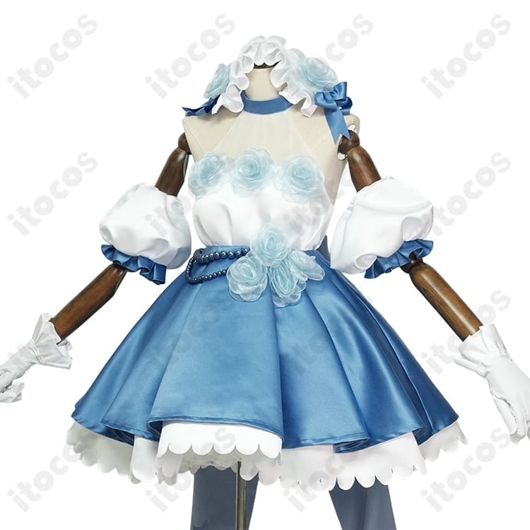 Re:ゼロから始める異世界生活（リゼロ）レム／ラムの華やかなローズドレスコスプレ衣装７点セット - 6枚目の画像