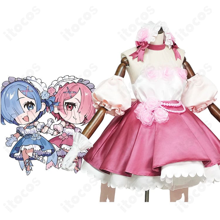 Re:ゼロから始める異世界生活のレム/ラムのキャラクター画像とローズドレスの商品衣装