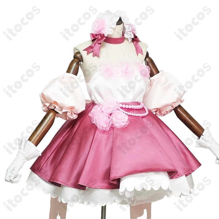 Re:ゼロから始める異世界生活（リゼロ）レム／ラムの華やかなローズドレスコスプレ衣装７点セット - 7枚目の画像