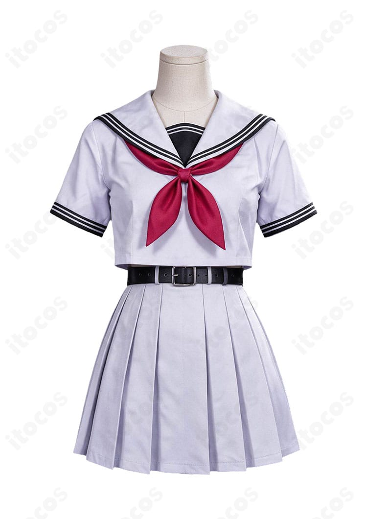 古石ビジューの制服衣装に含まれるセーラートップスとプリーツスカートの細部