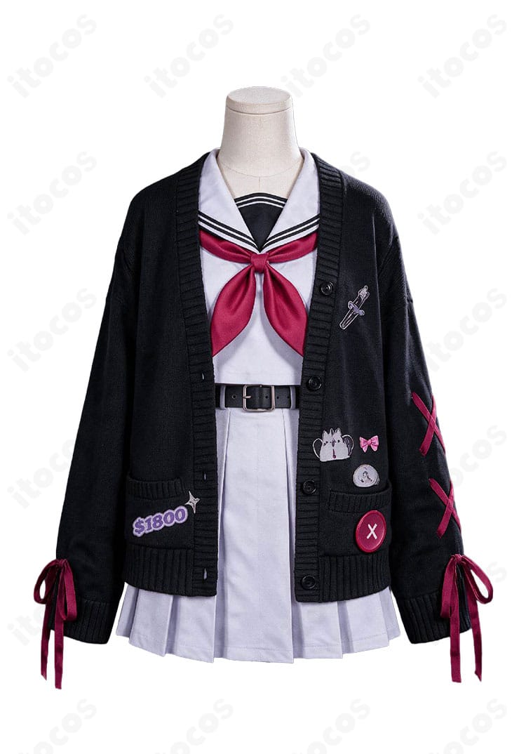 古石ビジュー コンバットアカデミー制服コスプレ衣装の正面