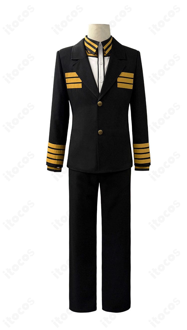 日本三國 大和制服Ver.の黒×ゴールドのコスプレ衣装正面