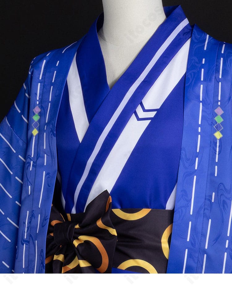 伊波ライのコラボ和装コスプレ衣装の襟元装飾の詳細
