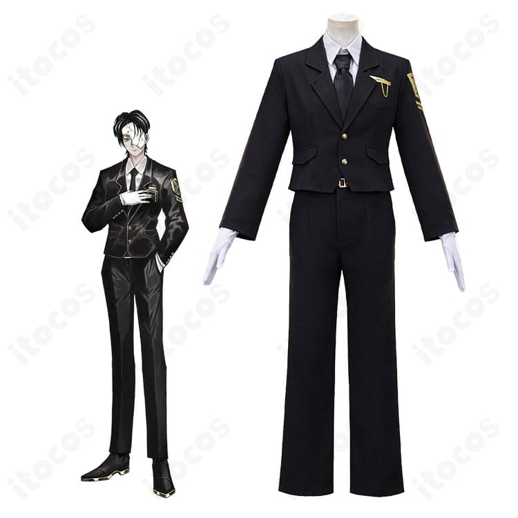 リンバス・カンパニーのリアンのキャラクター画像と人差し指の親方コスプレ衣装の比較