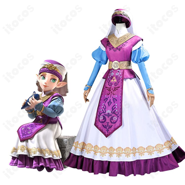 ゼルダの伝説 時のオカリナの幼少期ゼルダ姫のキャラクター画像とコスプレ衣装の比較