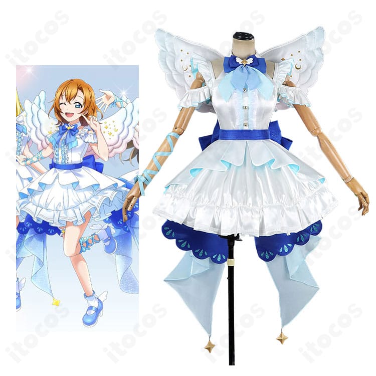 ラブライブ! μ's全9人対応エンジェル風ステージ衣装のキャラクターイメージと商品衣装