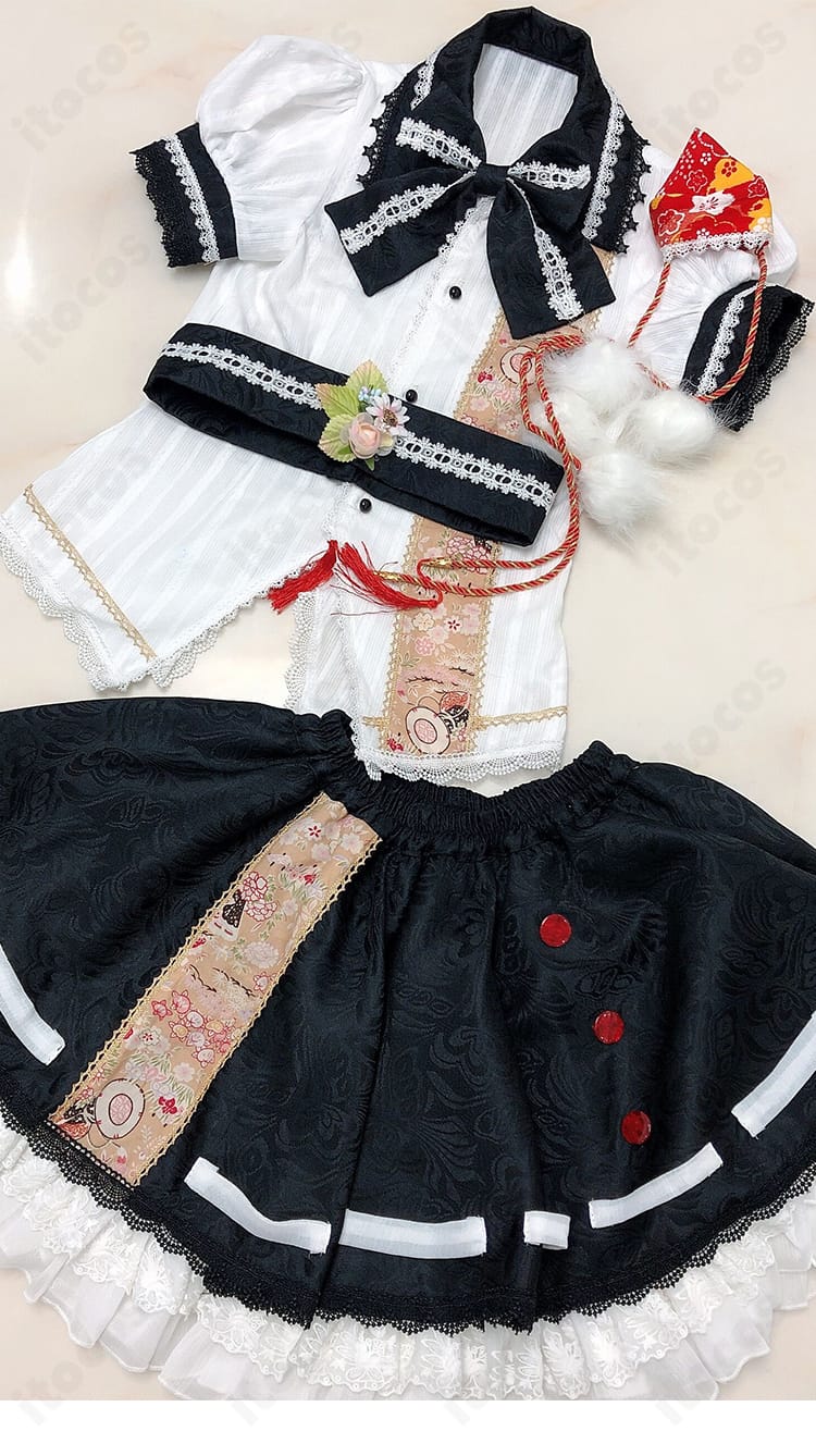 射命丸文のコスプレ衣装一式と帽子のセット内容
