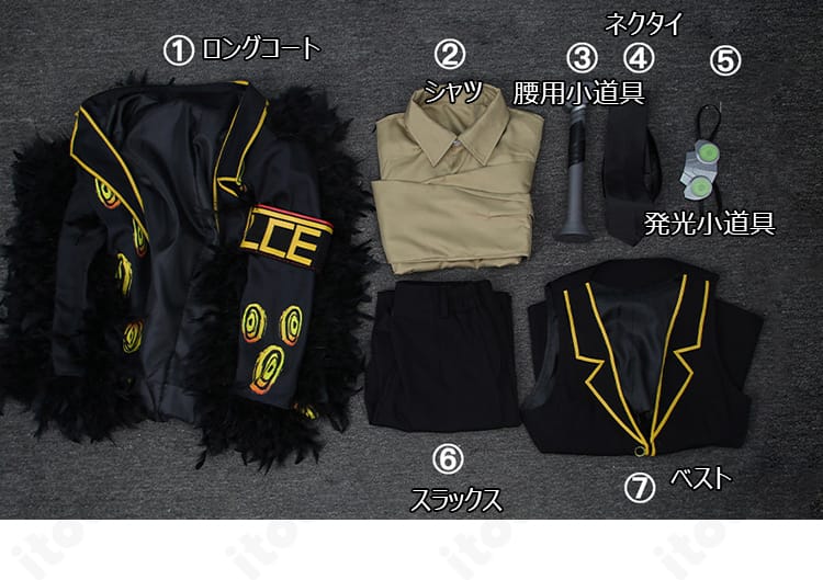 ロボトミーE.G.O::ランプのコスプレ衣装と付属小道具のセット内容