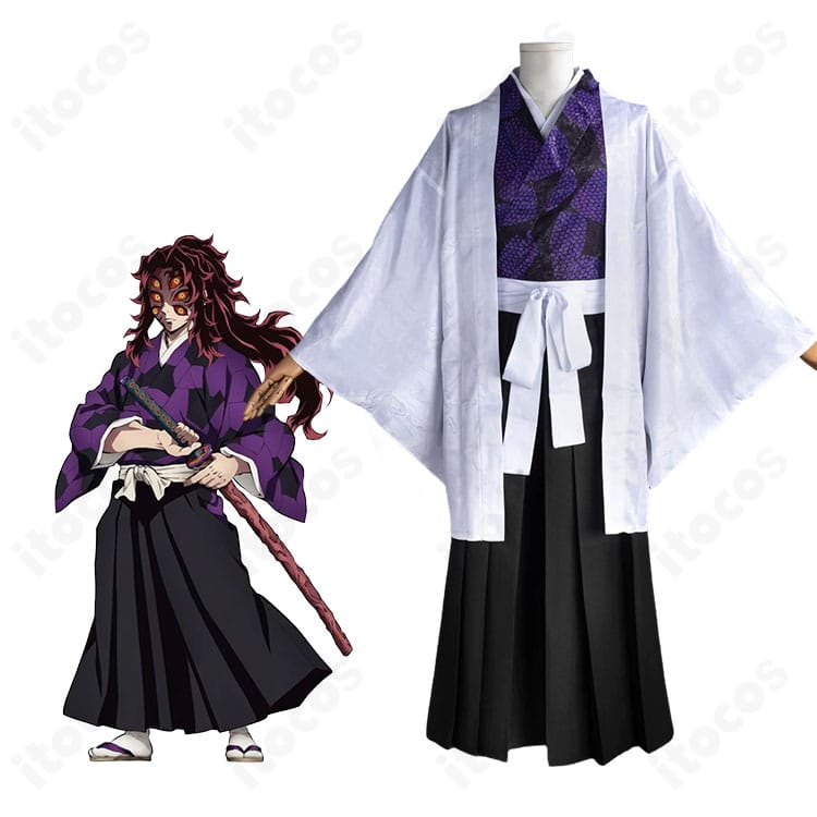 鬼滅の刃の黒死牟のキャラクター画像とコスプレ衣装の商品画像