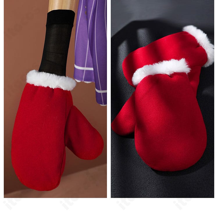 エミリアのクリスマスコスプレ衣装と合わせたバッグの装飾