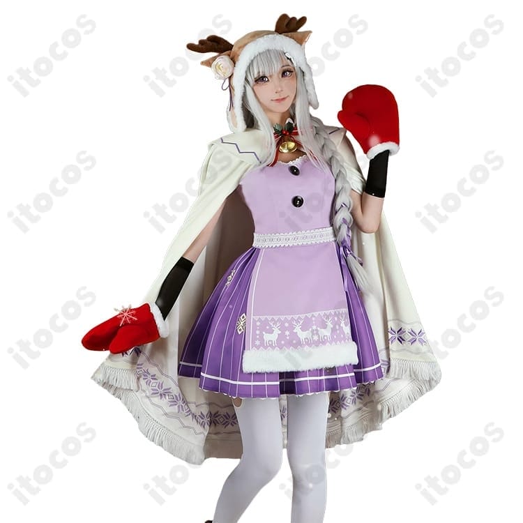 Re:ゼロから始める異世界生活（リゼロ）エミリアたんのクリスマスコスプレ衣装９点セット - 5枚目の画像