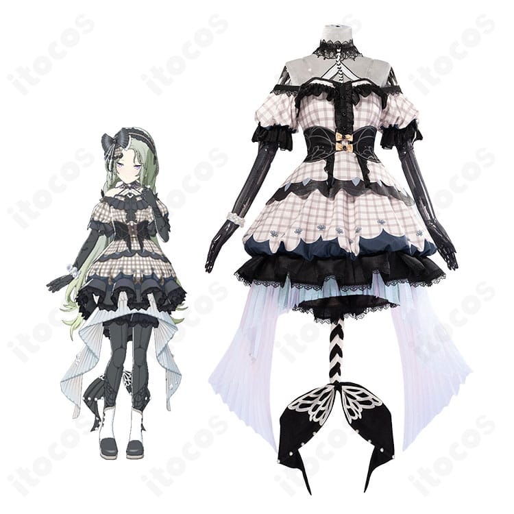 草薙寧々のキャラクター画像とマーメイドールのコスプレ衣装の商品画像