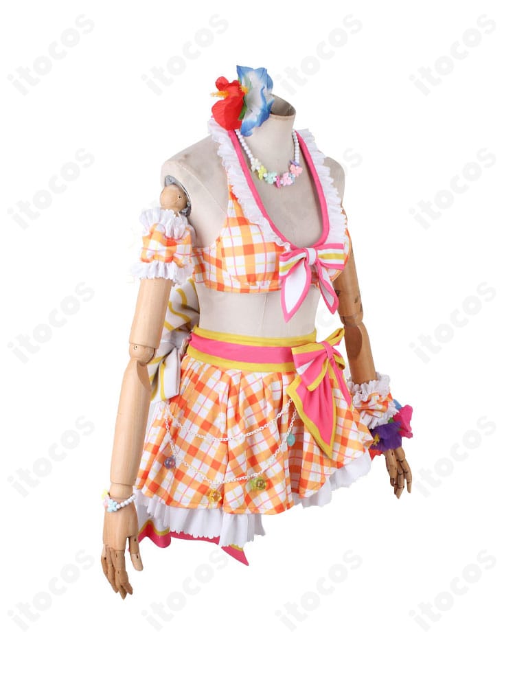 ウマ娘 スペシャルウィーク 水着コスプレ 左サイドビュー｜リボンとフリルが映えるバランス設計