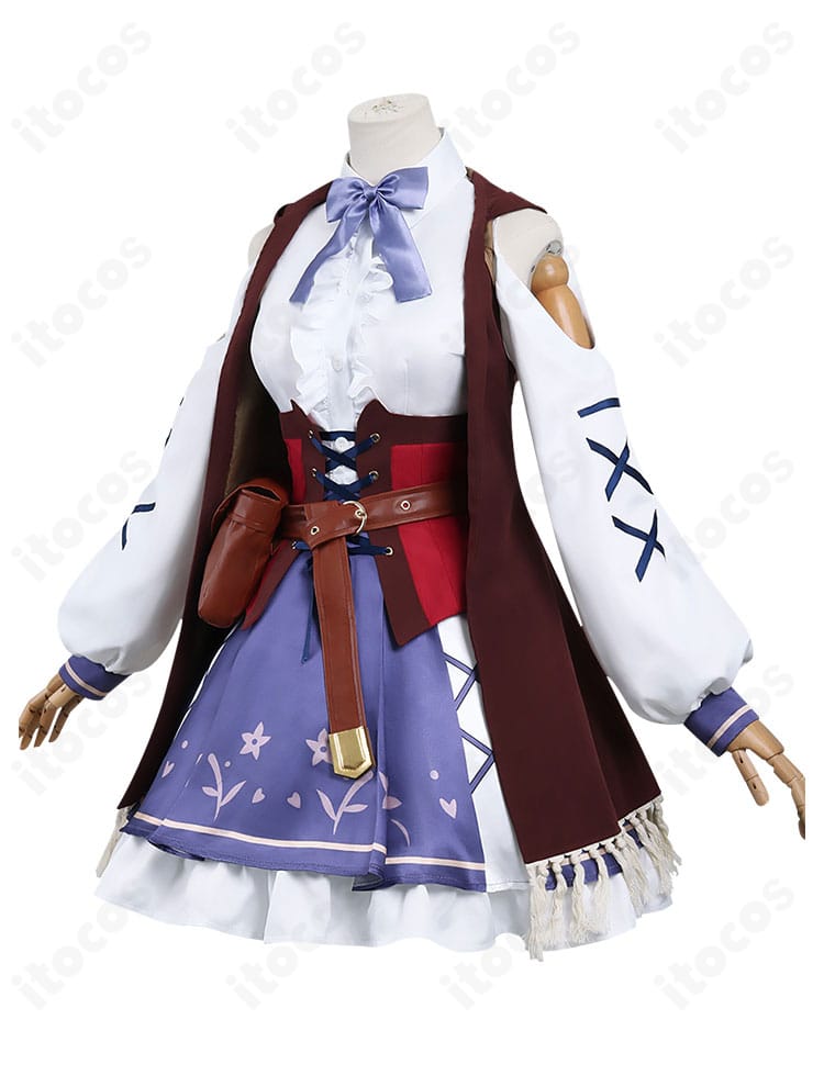 ウマ娘 マチカネタンホイザ 勝負服コスプレ 側面。コルセットとテールカットの立体シルエットを強調