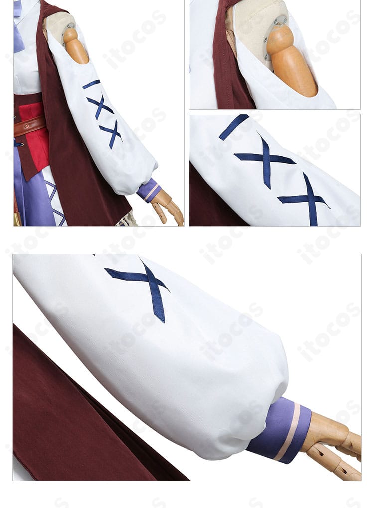 袖口のリボンと刺繍ディテール。細部まで作り込み再現度を高める