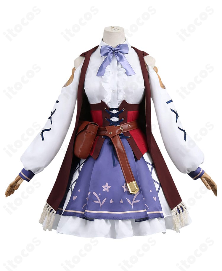 ウマ娘 マチカネタンホイザ 勝負服コスプレ 全身正面。コート・シャツ・スカートのバランスがわかる着用例