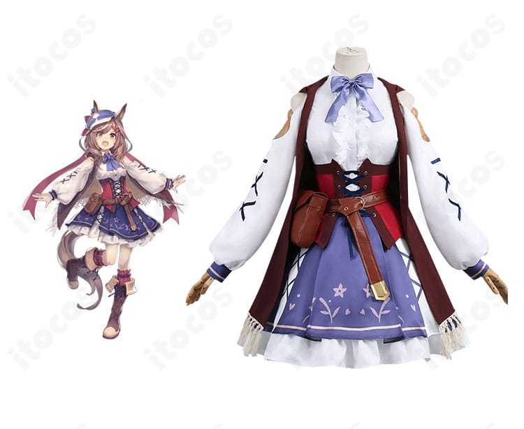 ウマ娘 マチカネタンホイザ 勝負服コスプレ 正面全身と公式イラスト比較で色分けと装飾の再現度を確認