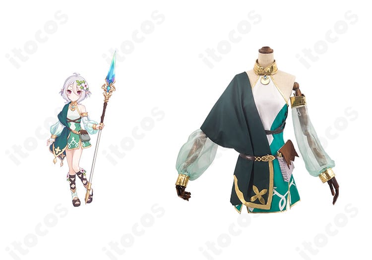 プリンセスコネクト！Re:Dive コッコロ 通常ver. コスプレ衣装の正面＆キャラ比較。配色とシルエットの再現度を並びで確認できます。