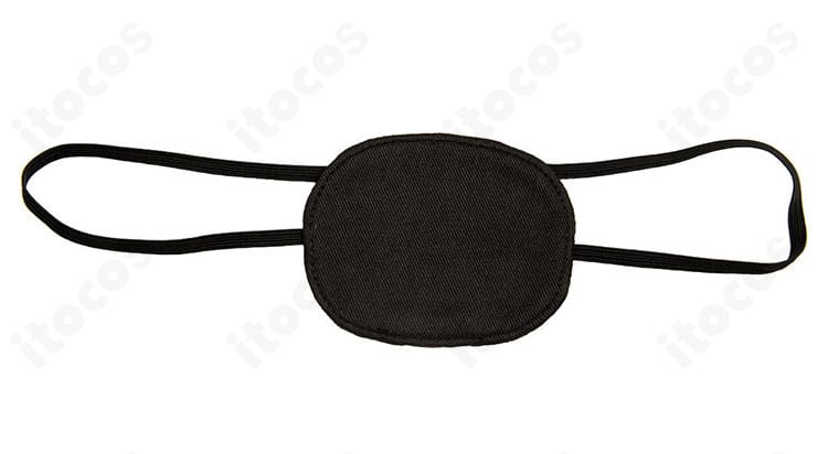 付属の眼帯。形状と素材感、装着イメージが分かるクローズアップ。