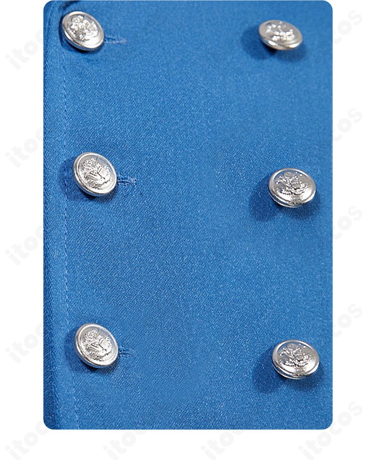 黒執事 シエル コスプレ衣装 金属調ボタンの拡大。高級感のある表情