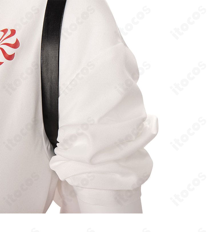 オーバーウォッチ2 キリコ コスプレ衣装 前面ショルダーストラップ。着脱しやすい仕様。