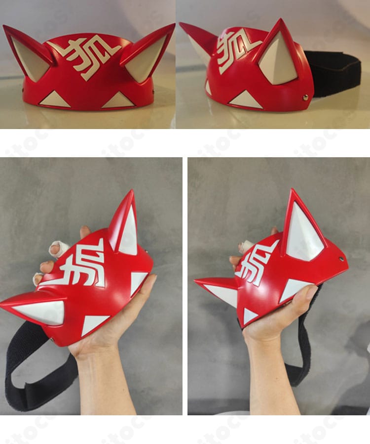 オーバーウォッチ2 キリコ コスプレ衣装 ヘッドピース前横。立体感のある造形。