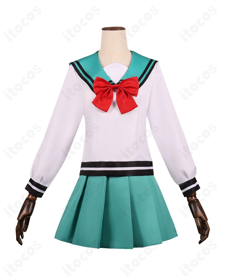 斉木楠雄のΨ難 照橋心美 制服コスプレ 正面フルビュー。ITOCOS仕立てのジャケットとスカートのバランスがわかる全身画像。