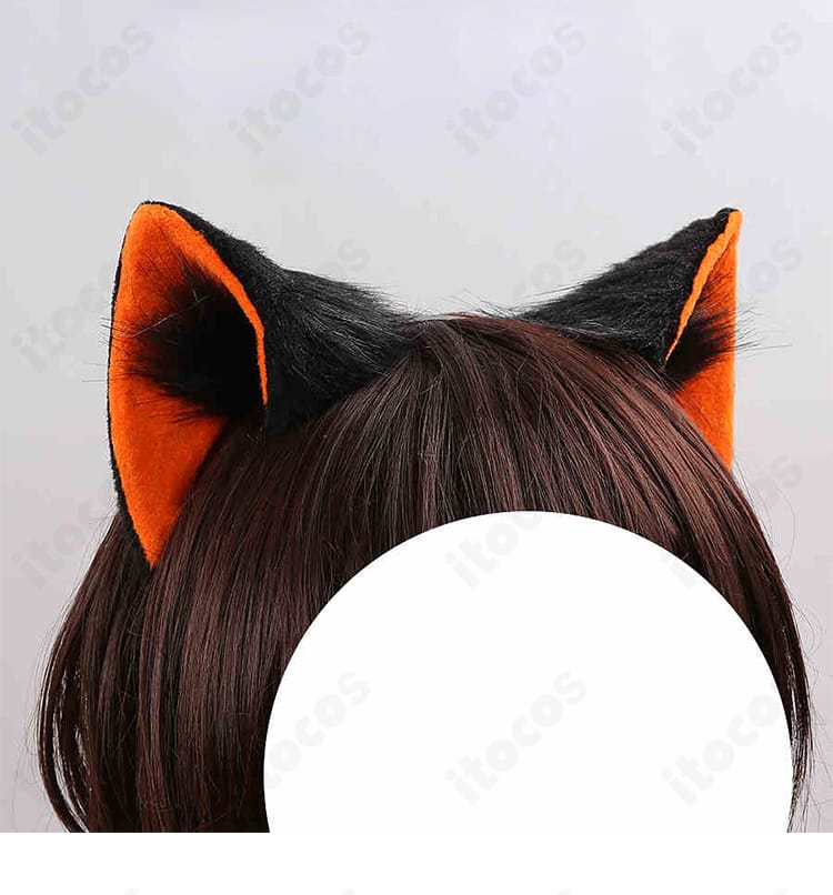 Trickstar ハロウィン衣装 ヘッドアクセサリー（オレンジ系）のクローズアップ。差し色がポップな印象を与えます。