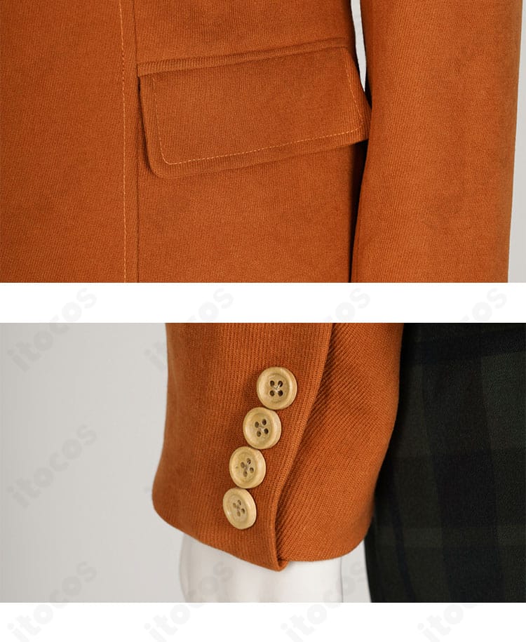 アシュリー・グラハム コートの袖・ポケットディテール。丁寧なステッチで耐久性を強化。