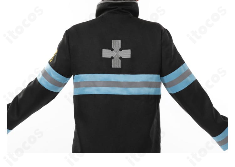 森羅日下部 コスプレ衣装の上衣背面。ヨークから裾までのストライプ配置が分かる画像