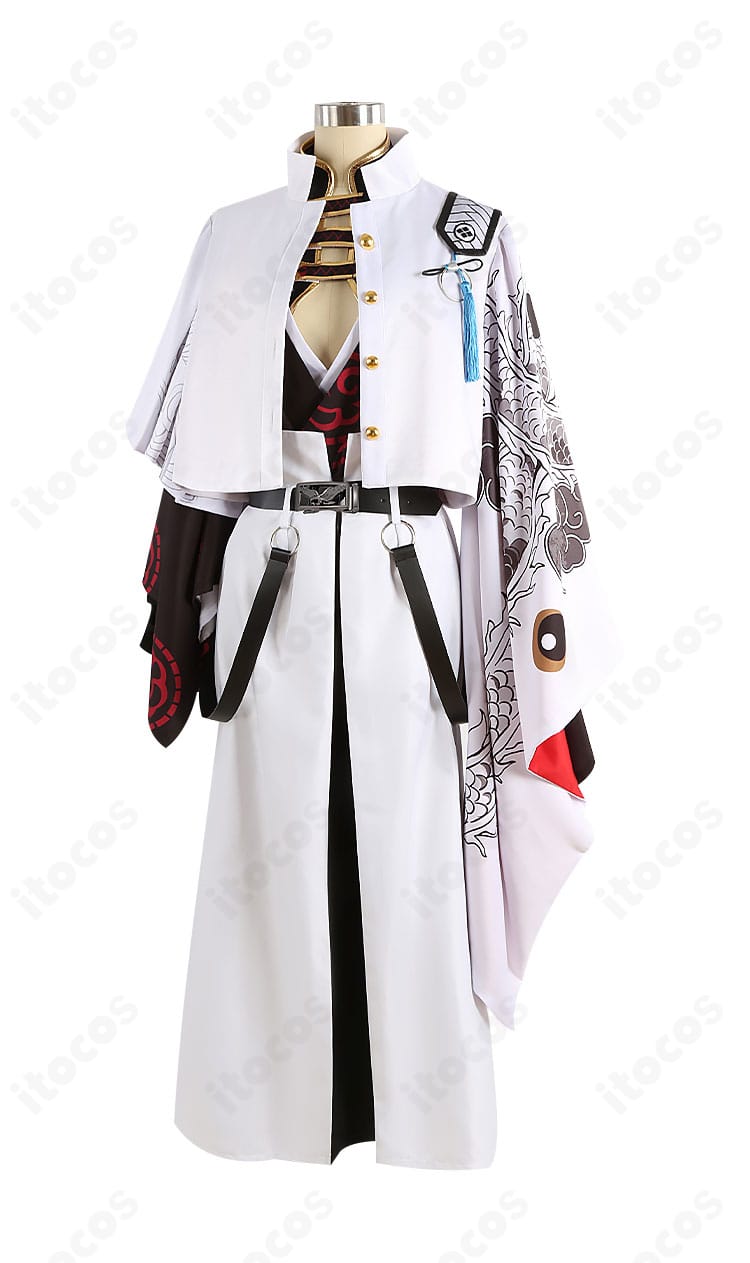 FGO 高杉晋作 コスプレ衣装の横からのシルエット。立体裁断で肩から裾までラインが美しい角度