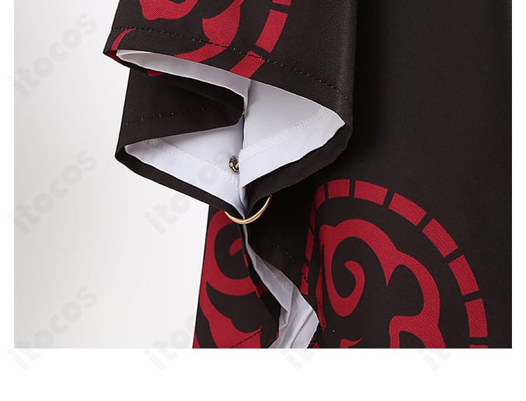 高杉晋作 コスプレ衣装 袖口装飾のアップ。縁取りと金具の質感、色のコントラストを確認できる