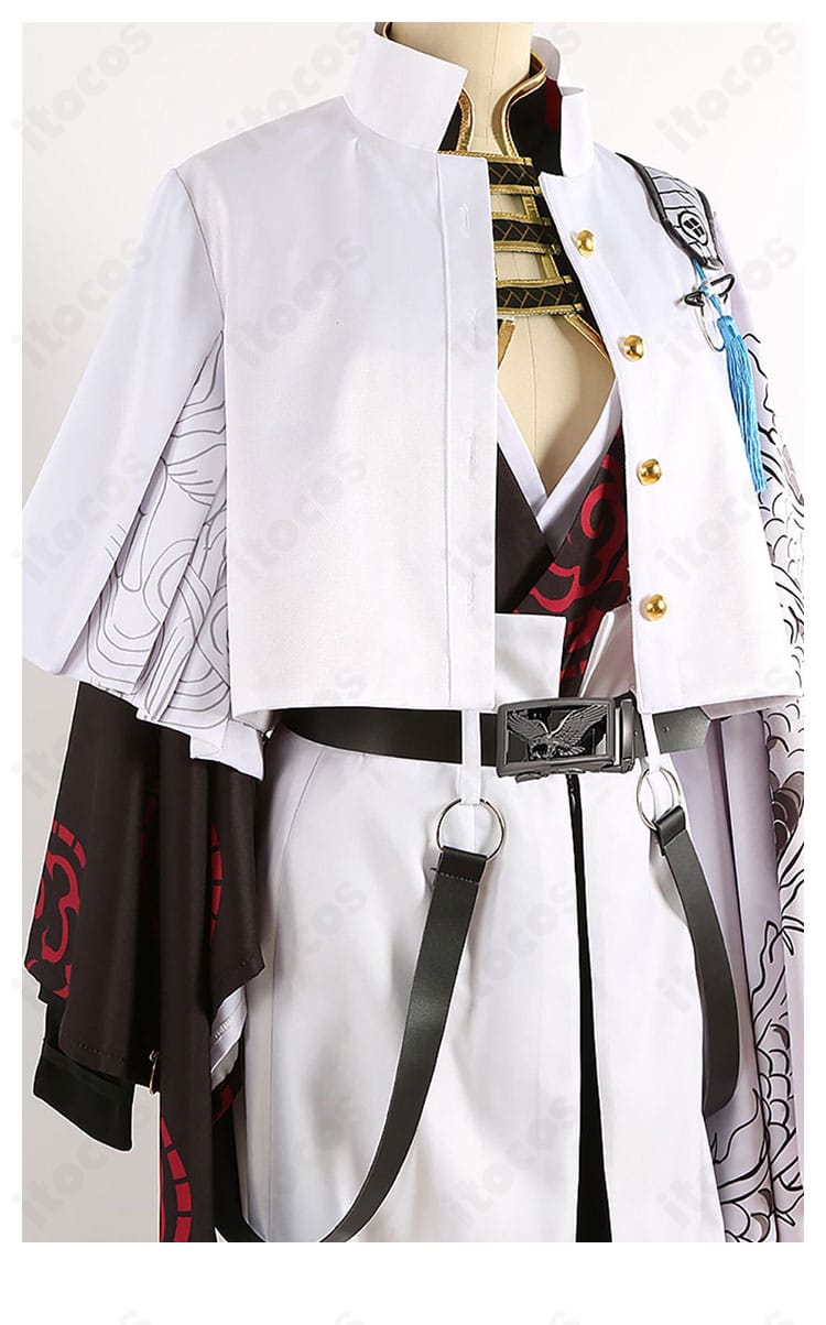 FGO 高杉晋作 コスプレ コートの胸飾りディテール。金具と装飾パーツの質感が伝わる拡大画像