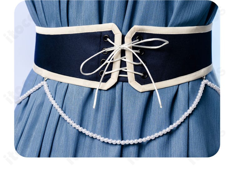 乱凪砂 シークレットスカイ コルセットベルトの質感とバックル。フィット調整可能な構造