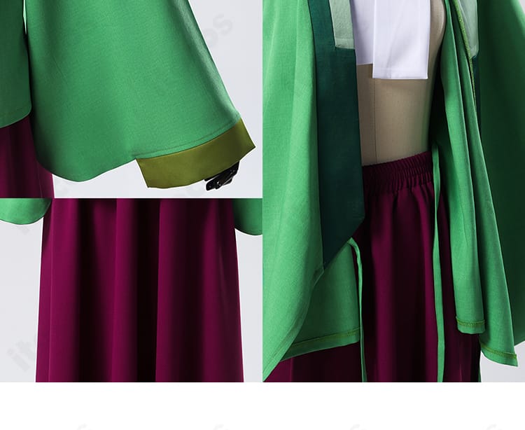 猫猫コスプレ衣装のセット内容一覧。トップスとスカートの2点セットが平置きで分かるレイアウト。