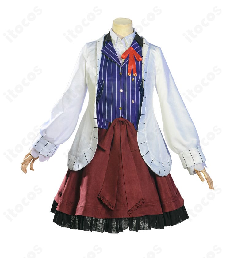 時空の絵旅人 主人公コスのコート＆ベスト正面ディテール。前立てのラインと装飾配置を忠実再現。