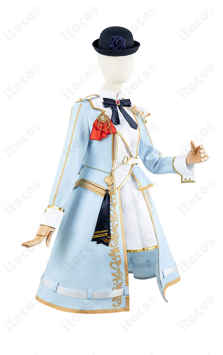 ライスシャワー衣装のサイドビュー。オーバースカートの立体感とすっきりしたシルエットをチェックできる画像。