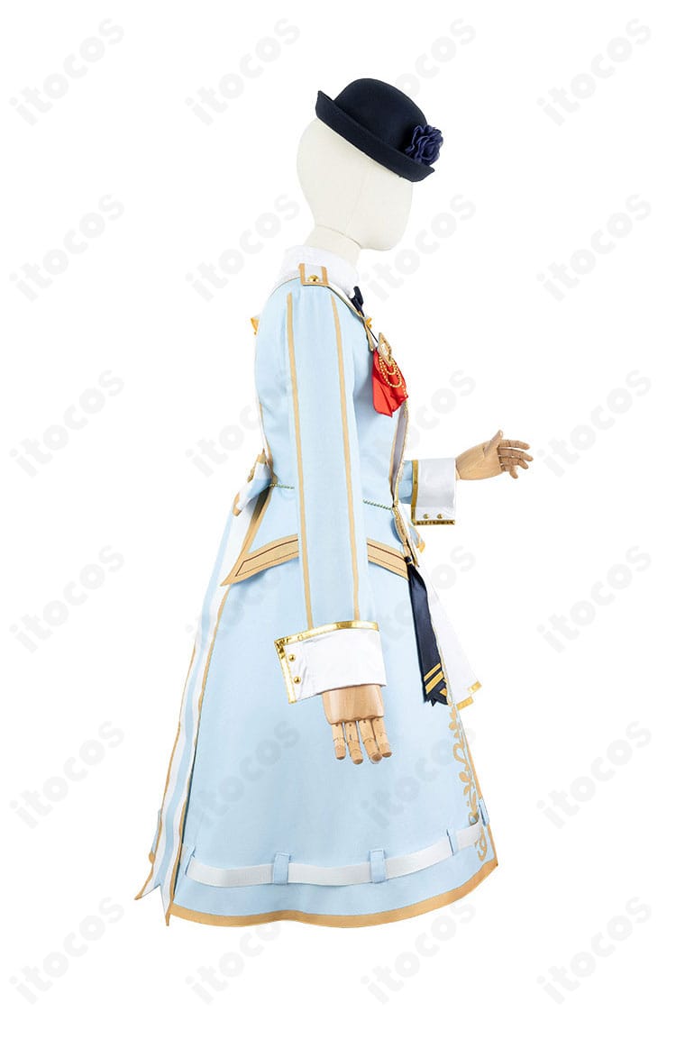 ライスシャワー右側アップ。胸元リボンや刺繍ディテールの質感を捉えたクローズアップ。