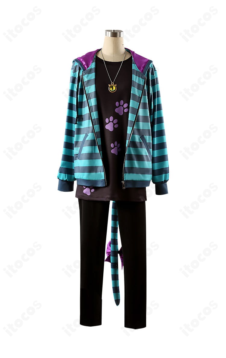 ブルーロック 蜂楽廻 Alice ver. コスプレ衣装の正面フルショット。コートとインナーの配色、シルエットを高再現で確認。