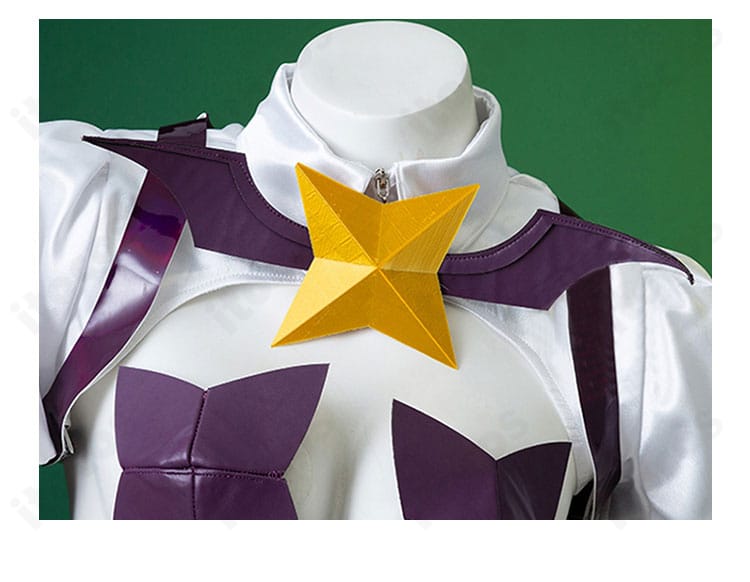 柊うてな マジアベーゼ 襟元の星形装飾クローズアップ。キャラクター性を象徴するディテール