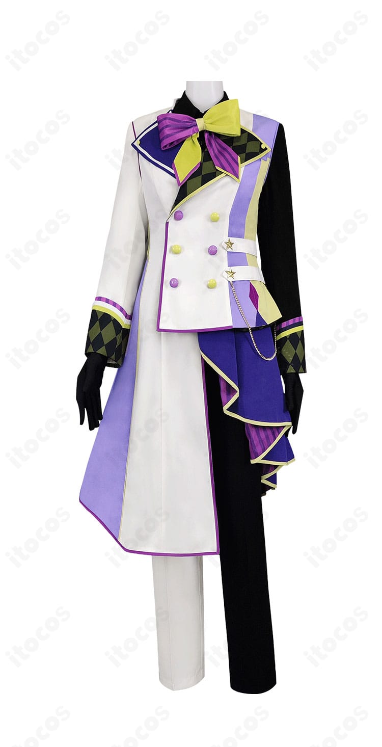神代類 コスプレ衣装の正面全体。高発色のコートとリボン、手袋まで再現したセットの全体像が分かる画像。