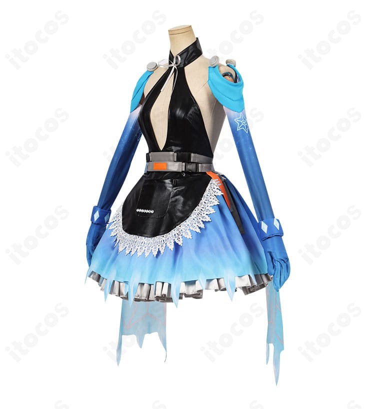 幻塔 メリル衣装 左側面。腰部のベルト配置とスカートのフレア感が伝わるサイドビュー。