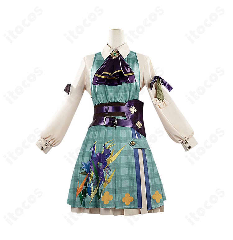 エナー・アールウェット秋服コスプレのインナー正面ディテール。ワンピースの生地感と装飾の仕上がりが分かる画像。