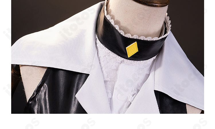 ほしな歌唄 ブラックダイヤモンド衣装 首元ディテール。つけ襟とチョーカーの質感、装飾パーツの配置を拡大で確認。