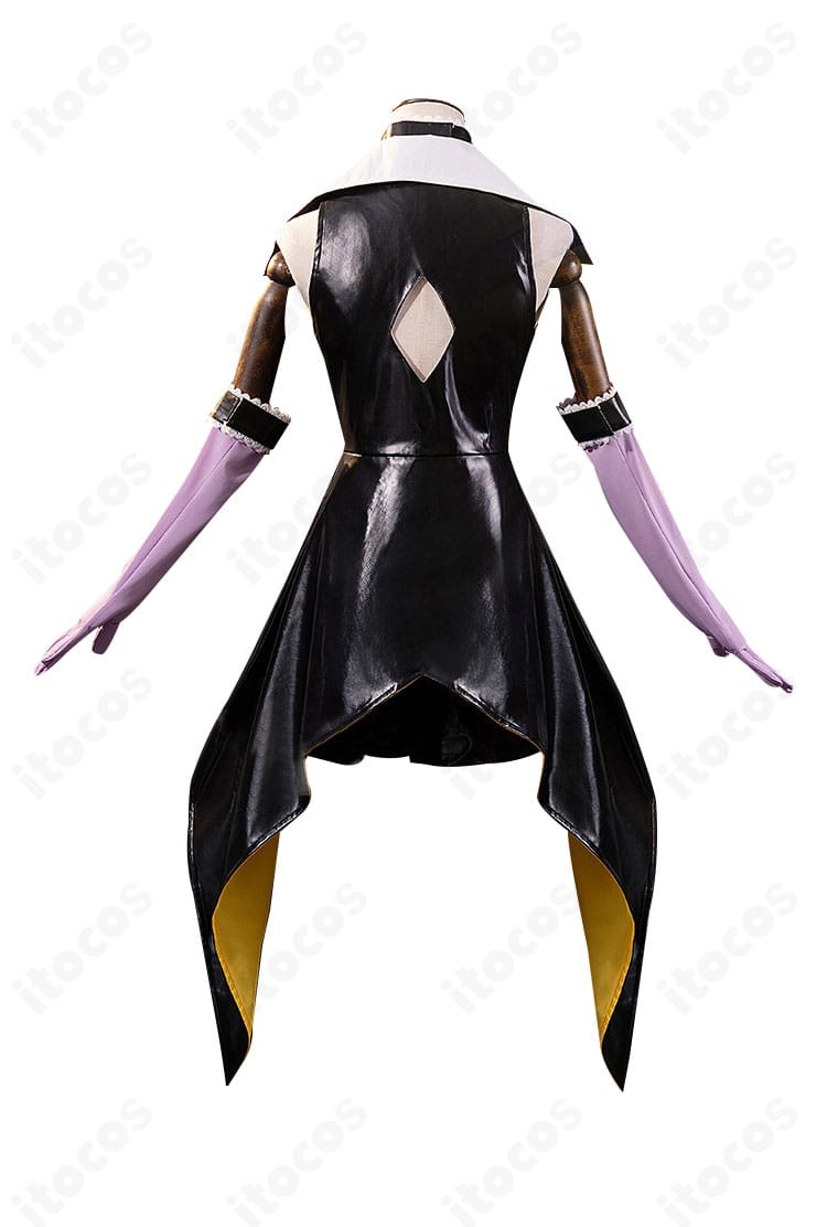 ほしな歌唄 ブラックダイヤモンド衣装 背面。バックシルエットと背面装飾の配置、ベルトの流れが把握できるディテール写真。