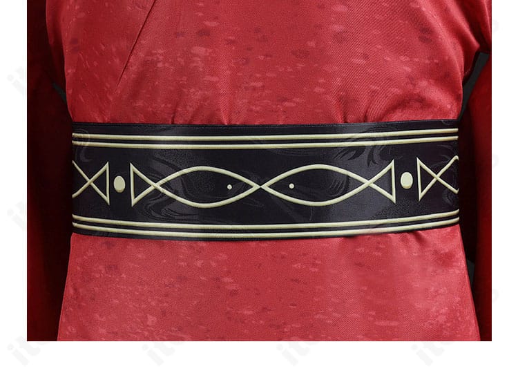 ハイキュー!! 孤爪研磨コスプレ衣装 ベルト周りの装飾ディテール。腰位置を綺麗に見せる設計