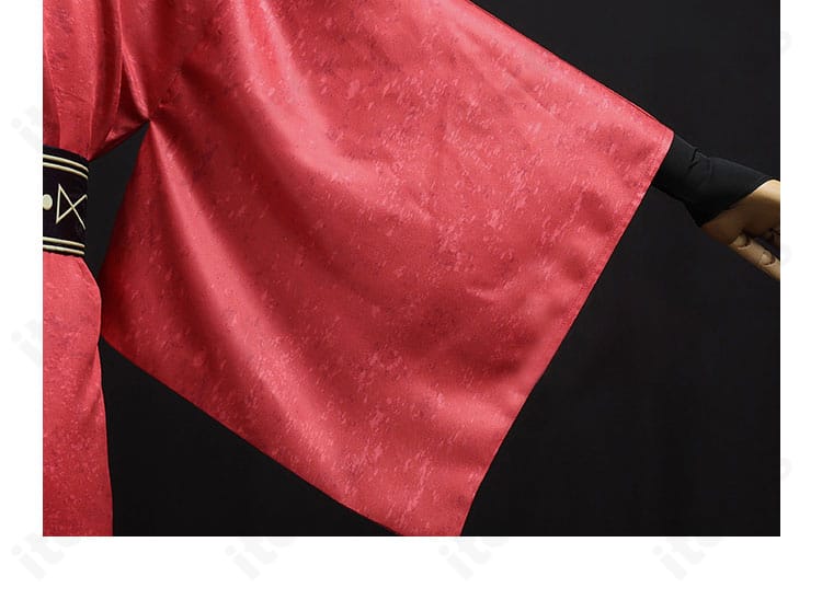 ハイキュー!! 孤爪研磨コスプレ衣装 袖の正面ディテール。端正な縫製ラインと生地感を確認