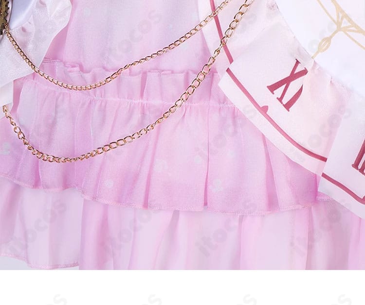 暁山瑞希 コスプレ衣装 裾部分のデザイン。動きに合わせて映える多層フリルと縁取り