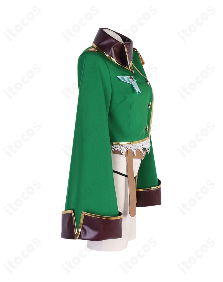 阿良河キウィ レオパルト衣装を右側から撮影。胸元飾りとベルト位置などディテールが分かる写真