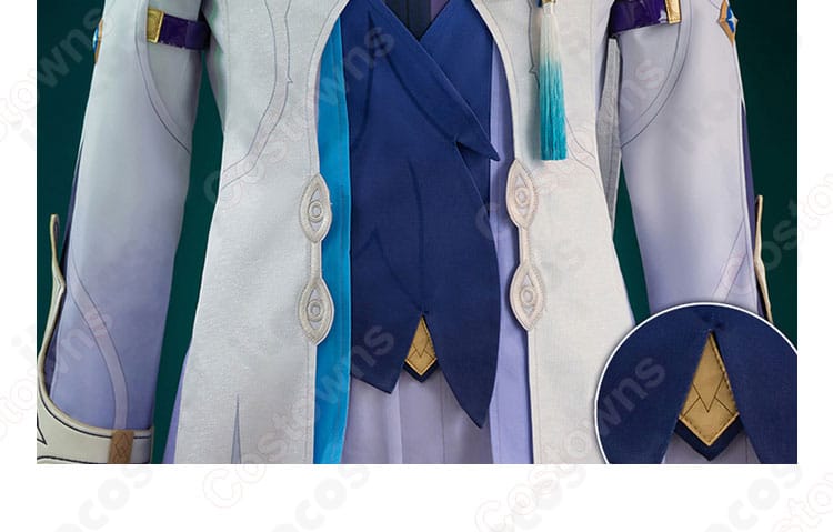 サンデー衣装の腹部装飾アップ。ベルト風意匠とセンターラインの質感・縫製を確認。